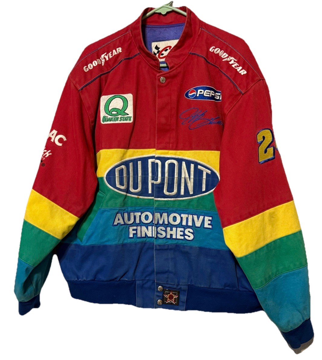 Dupont Racing NASCAR Jeff Gordon Vintage Rainbow Jacket Chase Authentics Sz XL