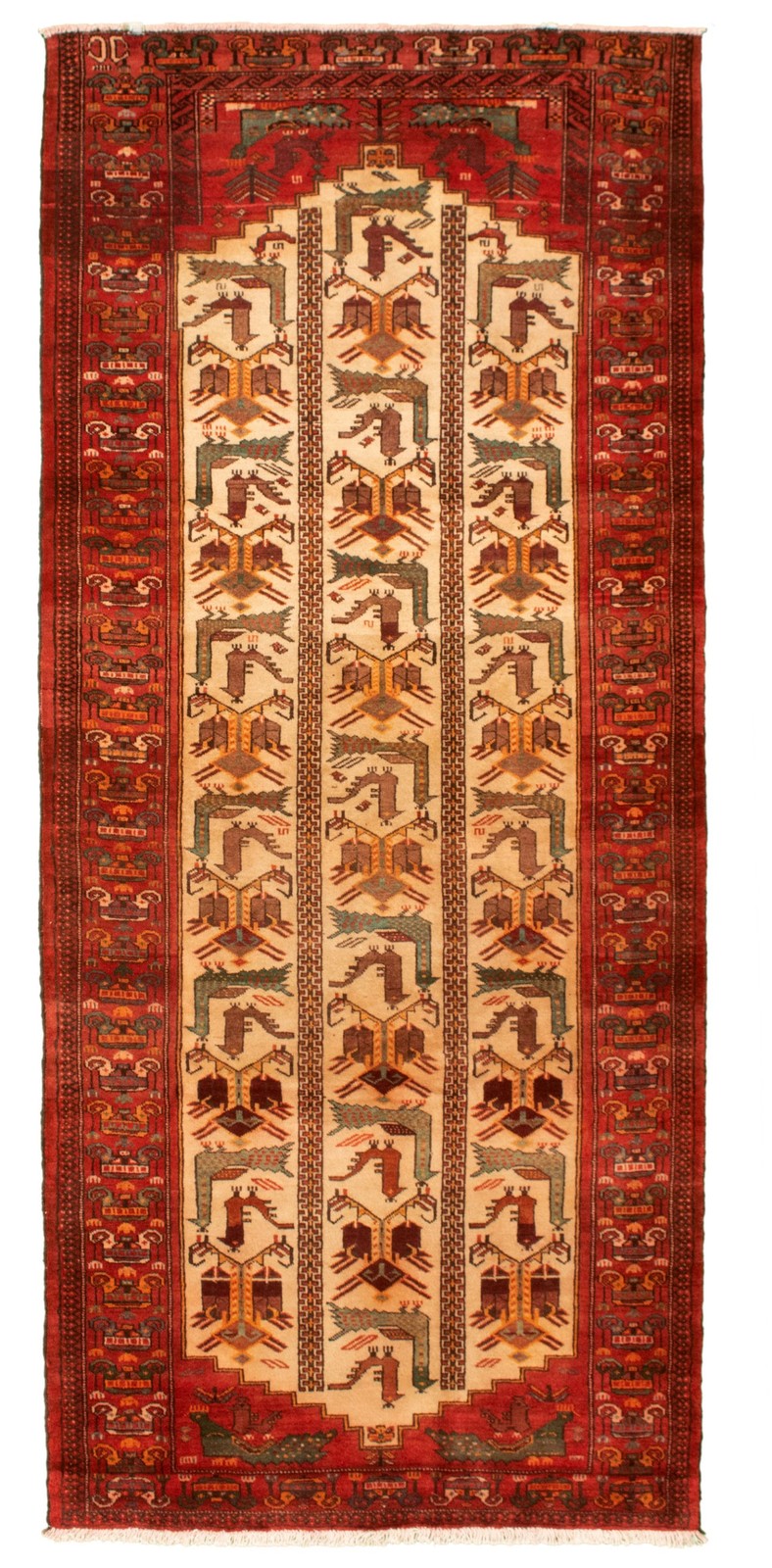 Vintage Traditional Hand-Knotted Area Rug 4'2