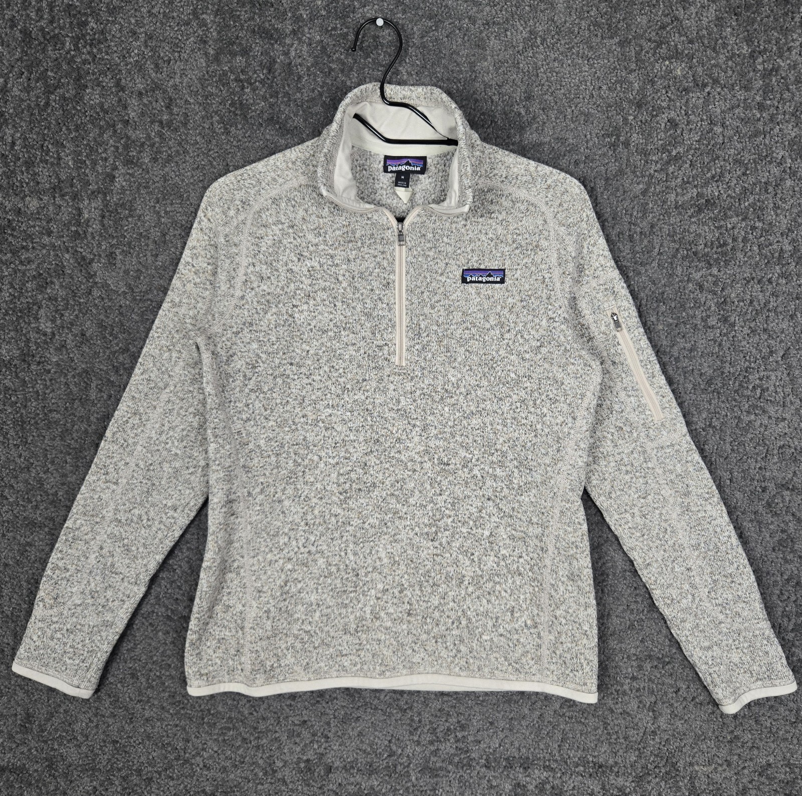 Patagonia Better Sweater Womens Medium Gray Heather 1/4 Zip Pullover Fleece Logo