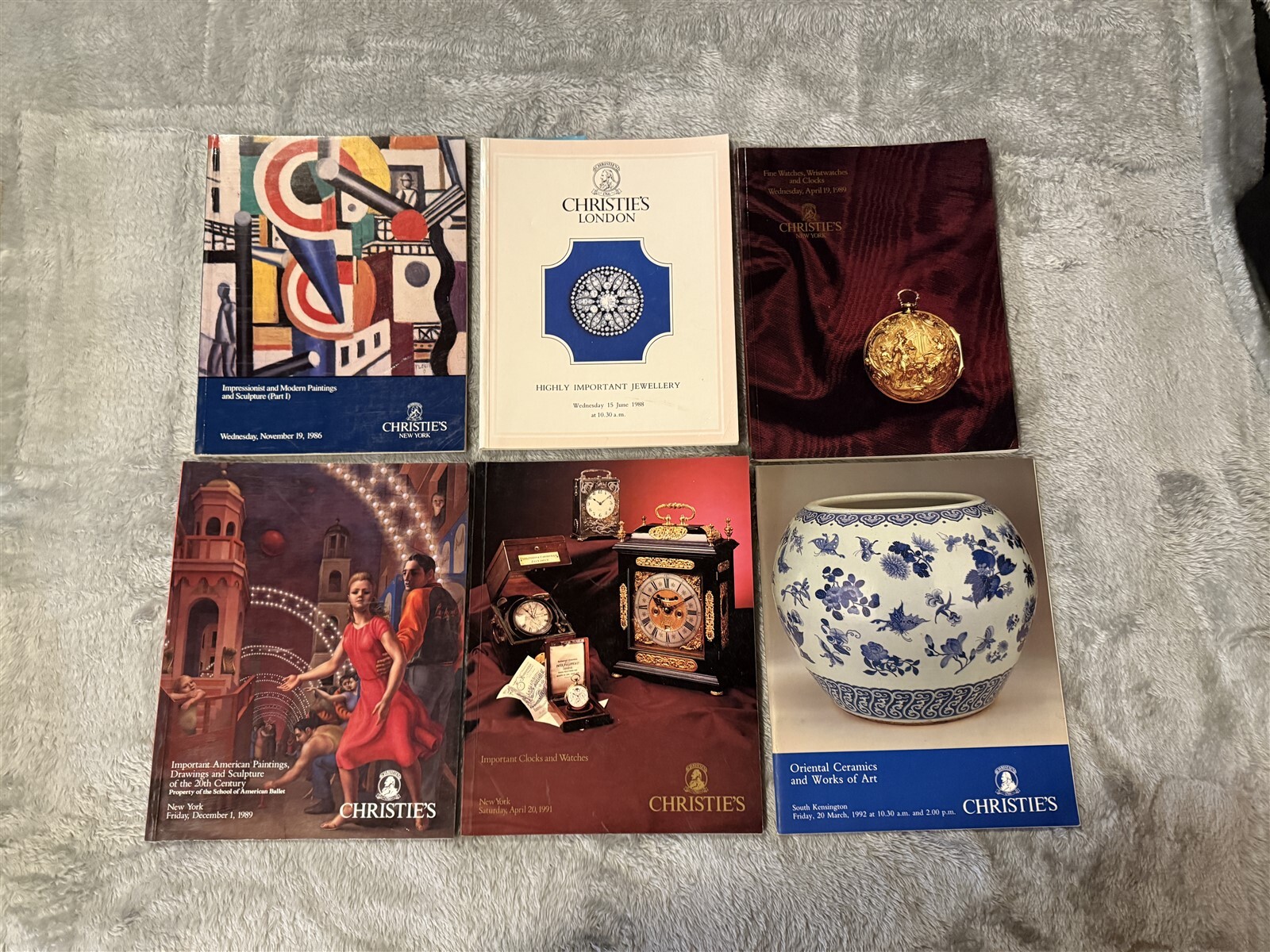 CHRISTIE\'S AUCTION CATALOG LOT OF 6 - 1986 1988 1989 1991 1992 WATCHES JEWELERY 