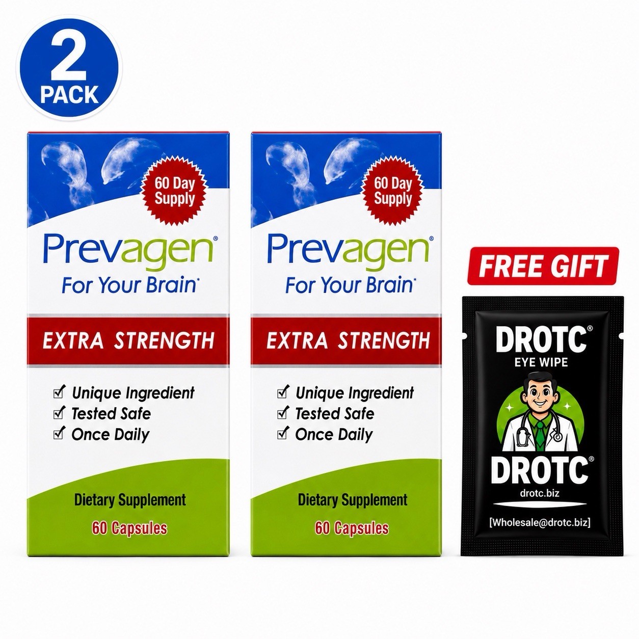 2 AUTHENTIC PREVAGEN EXTRA STRENGTH BRAIN HEALTH SUPPLEMENT 60 X2 120 Free GIFT 2 AUTHENTIC PREVAGEN EXTRA STRENGTH BRAIN HEALTH SUPPLEMENT 60 X2 120 Free GIFT