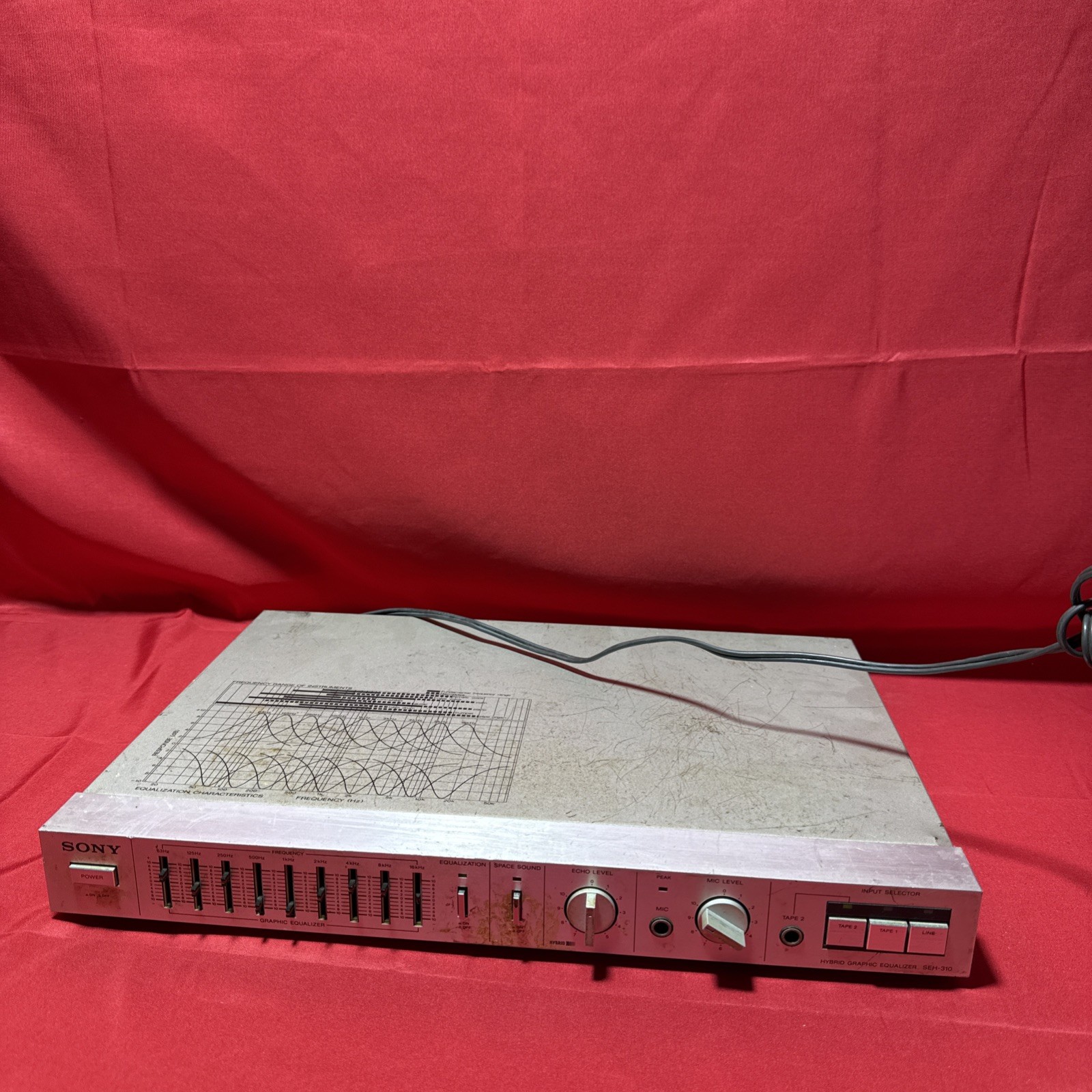 Vintage Sony SEH-310 Hybrid 9Band Graphic Equalizer Mic Echo Space TESTED