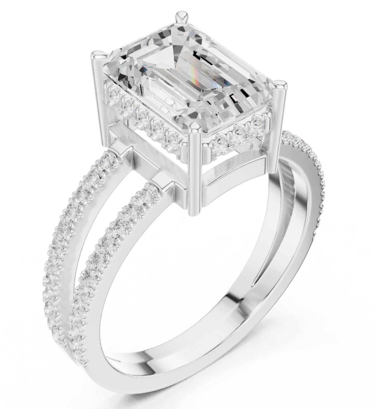Emerald Lab Grown 65 Pc Diamond Promise Wedding Ring For Women 14K Gold Over