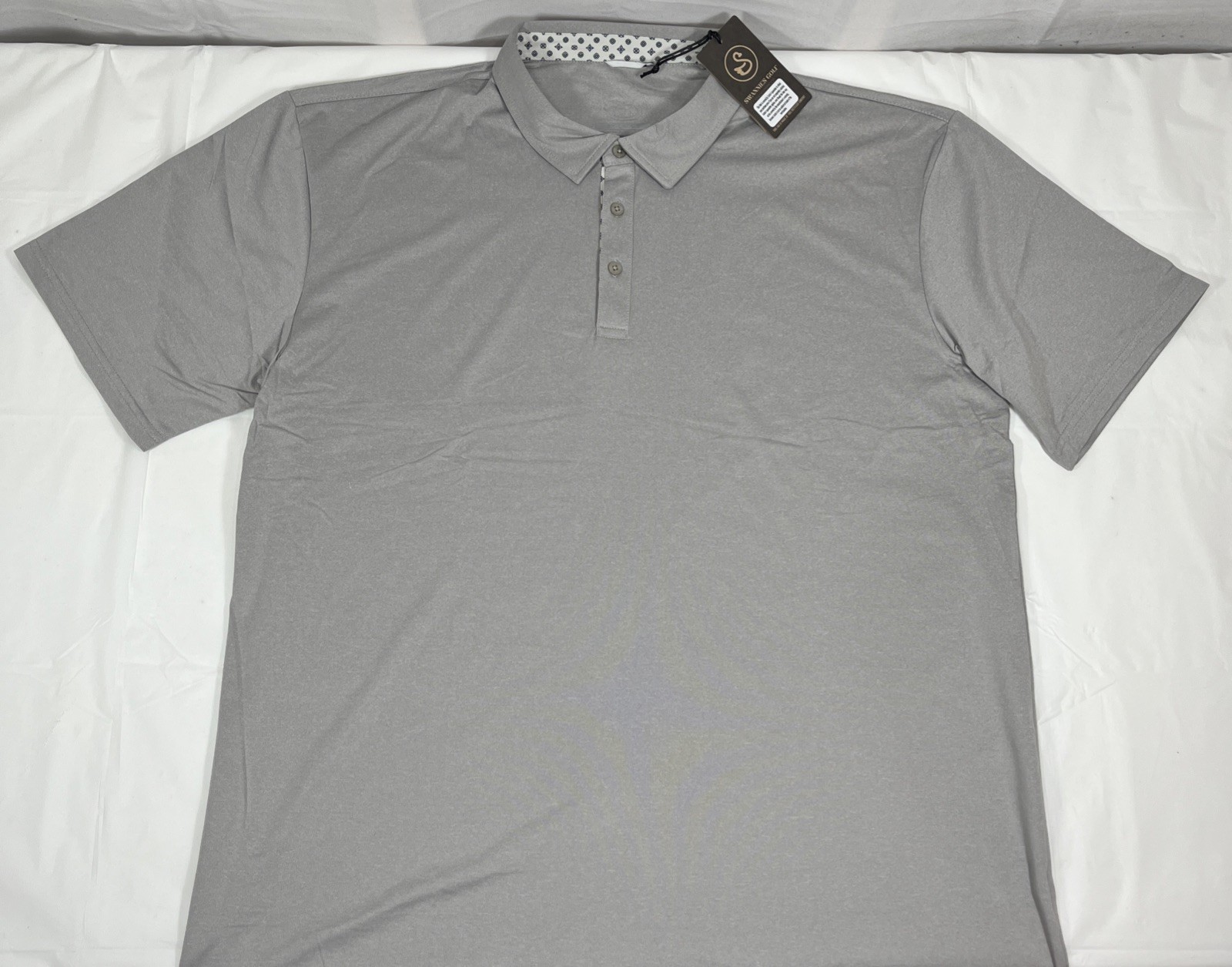 Swannies Golf James H Polo Shirt, Men\'s 2XL XXL, Gray Heather, Athletic Fit, NEW