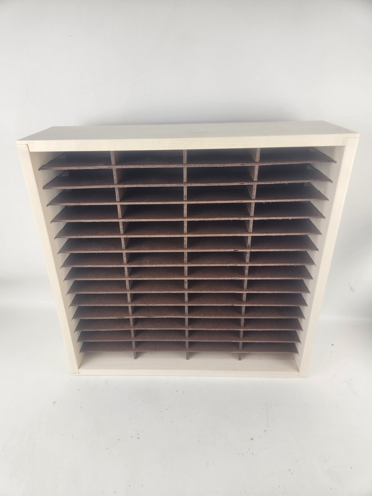 60 Slot 8 Track Storage Rack ~ New ~ Napa Valley Style Wood Wall Holder Music