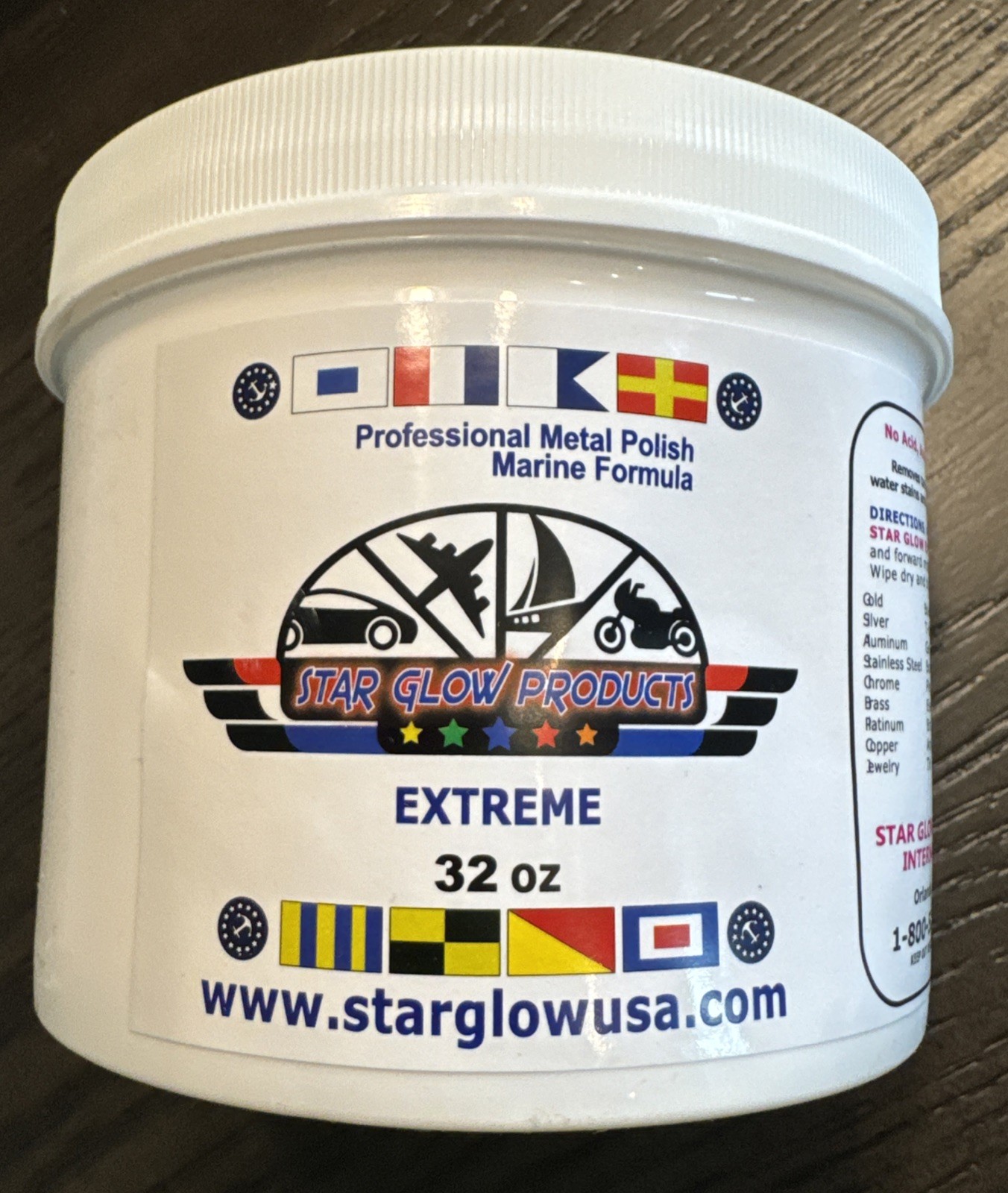 StarGlow Professional Metal Polish Marine Formula 32 OZ size StarGlow Professional Metal Polish Marine Formula 32 OZ size