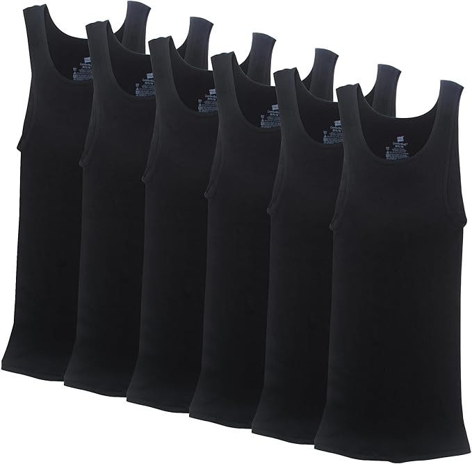 Hanes Men's Ribbed Moisture-Wicking Tank Top Undershirt 6 Pack Tank Top Hanes Men's Ribbed Moisture-Wicking Tank Top Undershirt 6 Pack Tank Top