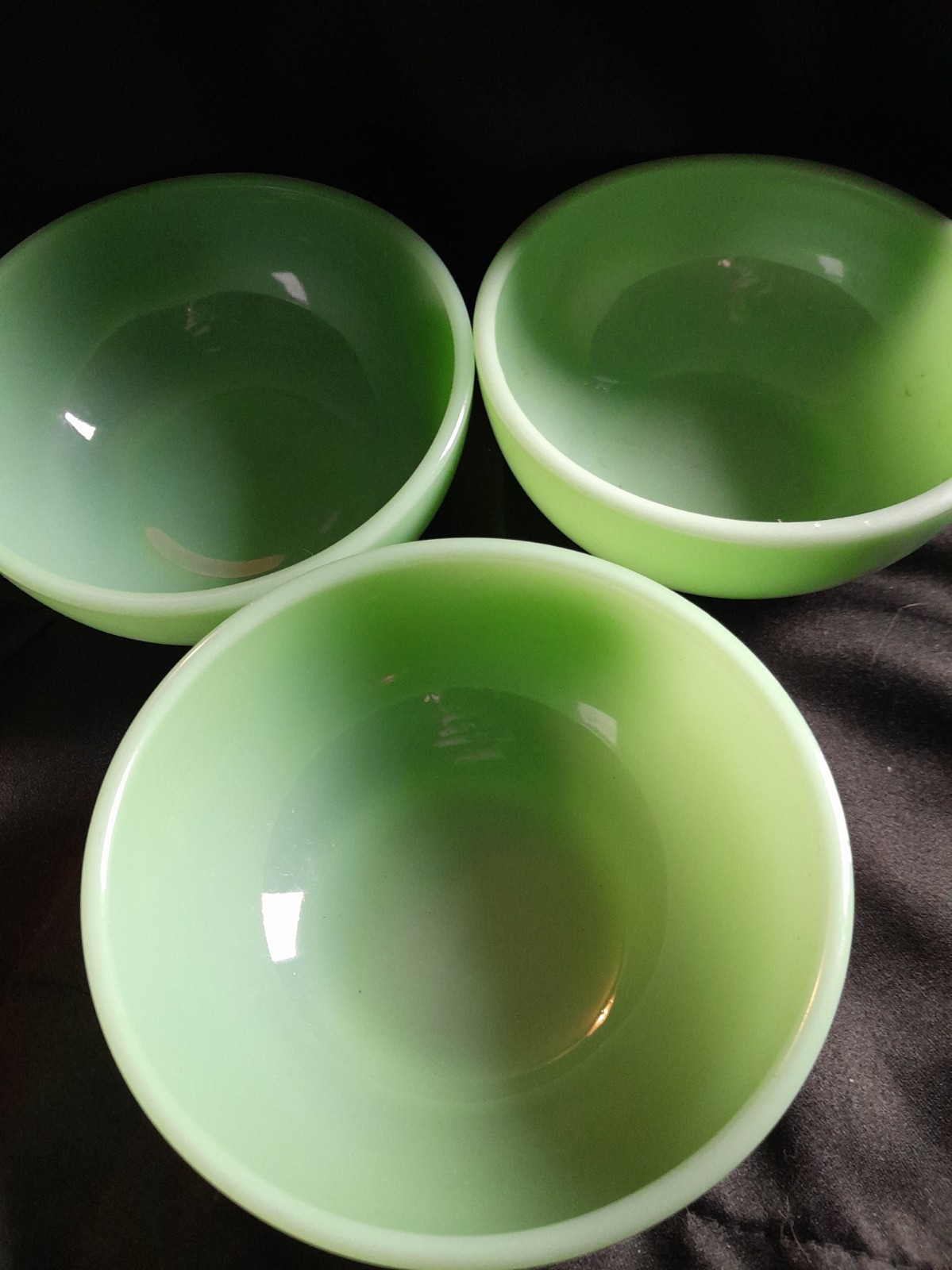 Jadeite Fire King Set Of 3 Cereal/Soup Bowls 5\
