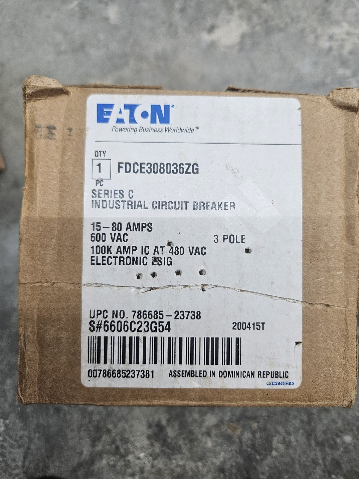 EATON FDCE308036ZG CIRCUIT BREAKER - BRAND NEW IN BOX