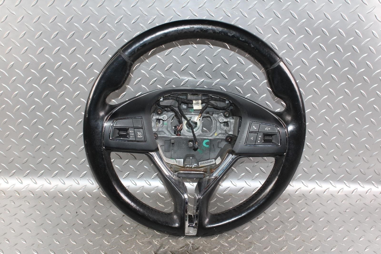⚠️WORN⚠️ 14-22 Ghibli Black Leather Driver Steering Wheel Cruise Voice Control