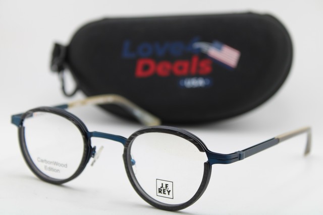 NEW J.F. REY JF2979 0025 BLUE CARBON WOOD HORN AUTHENTIC EYEGLASSES 43-24