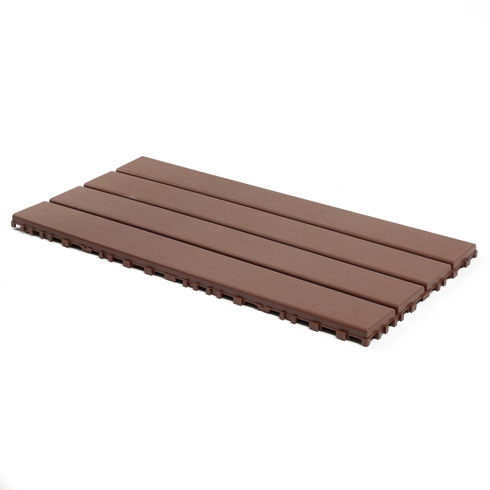 22 Pcs Brown Interlocking Deck Tiles for Patio Balcony Poolside 24\