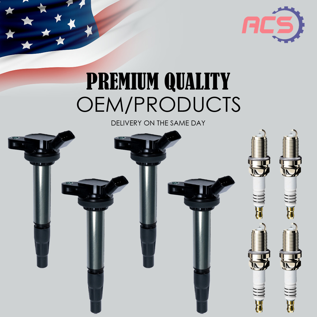 4X Ignition Coil + 4X iridium Spark Plug OEM For Toyota Corolla Prius 1.8L UF596