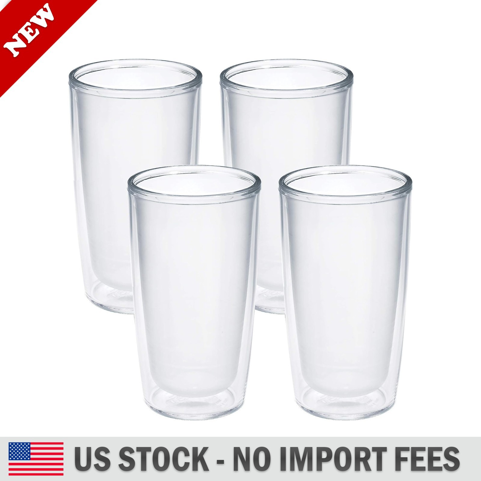 Tervis Crystal Clear Collection 16oz Tumbler Insulated Drinkware Made in USA