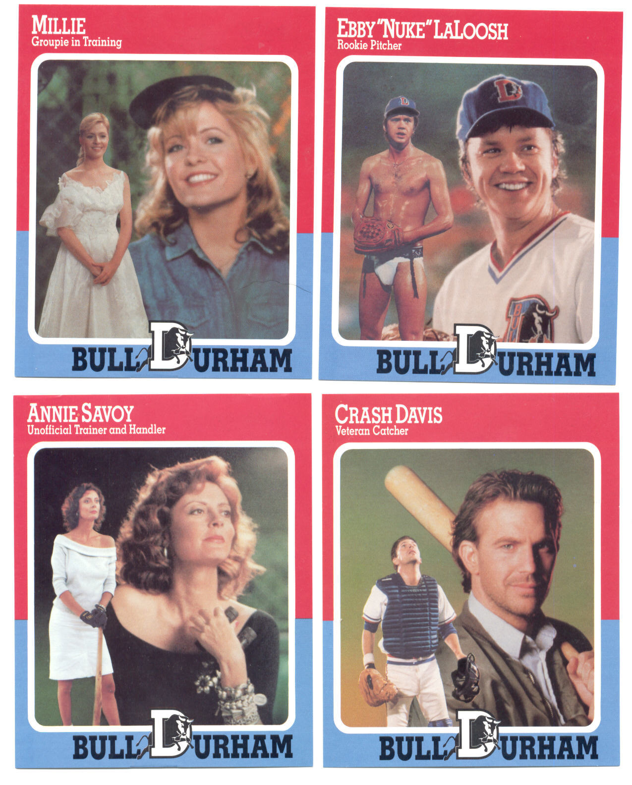 1988 BULL DURHAM Movie - Lot of 20 Complete Sets - Four Cards per Set - MINT