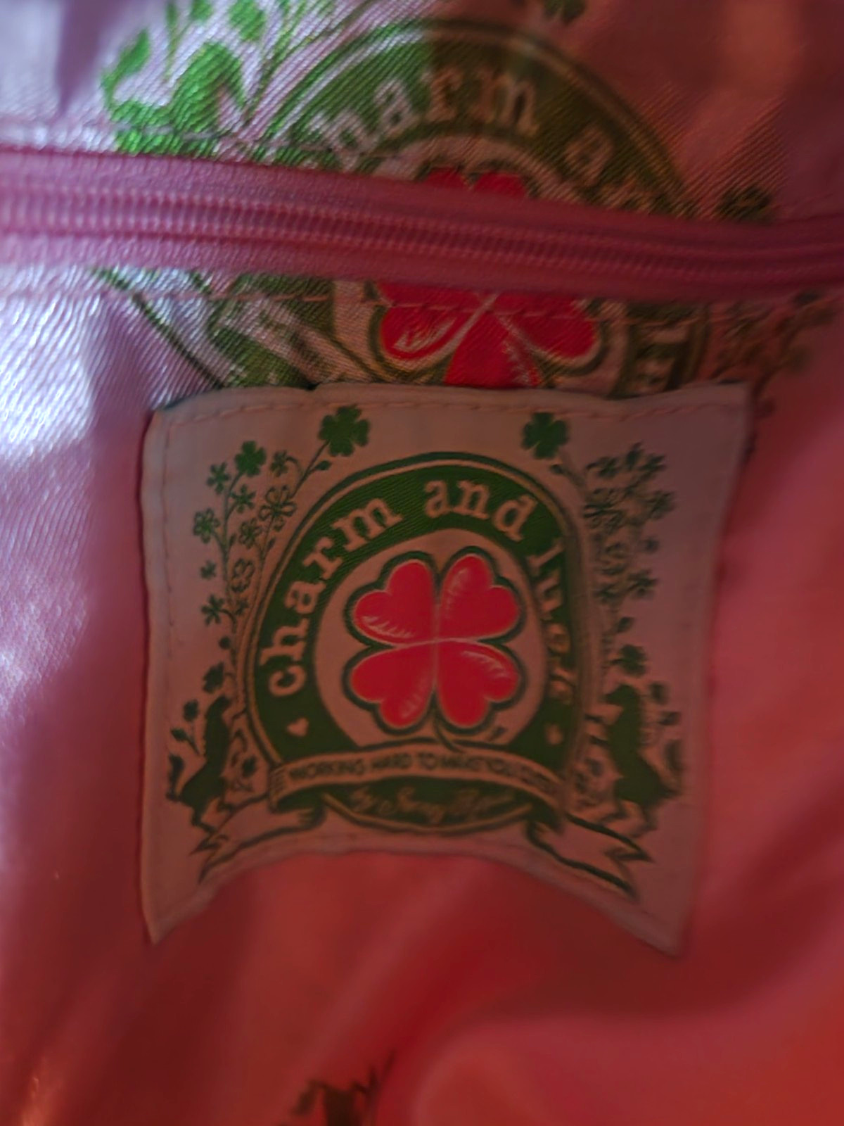 Vintage Y2K Charm & Luck by Jenny Syquia Green Leather Rhinestone Hobo Bag NWT