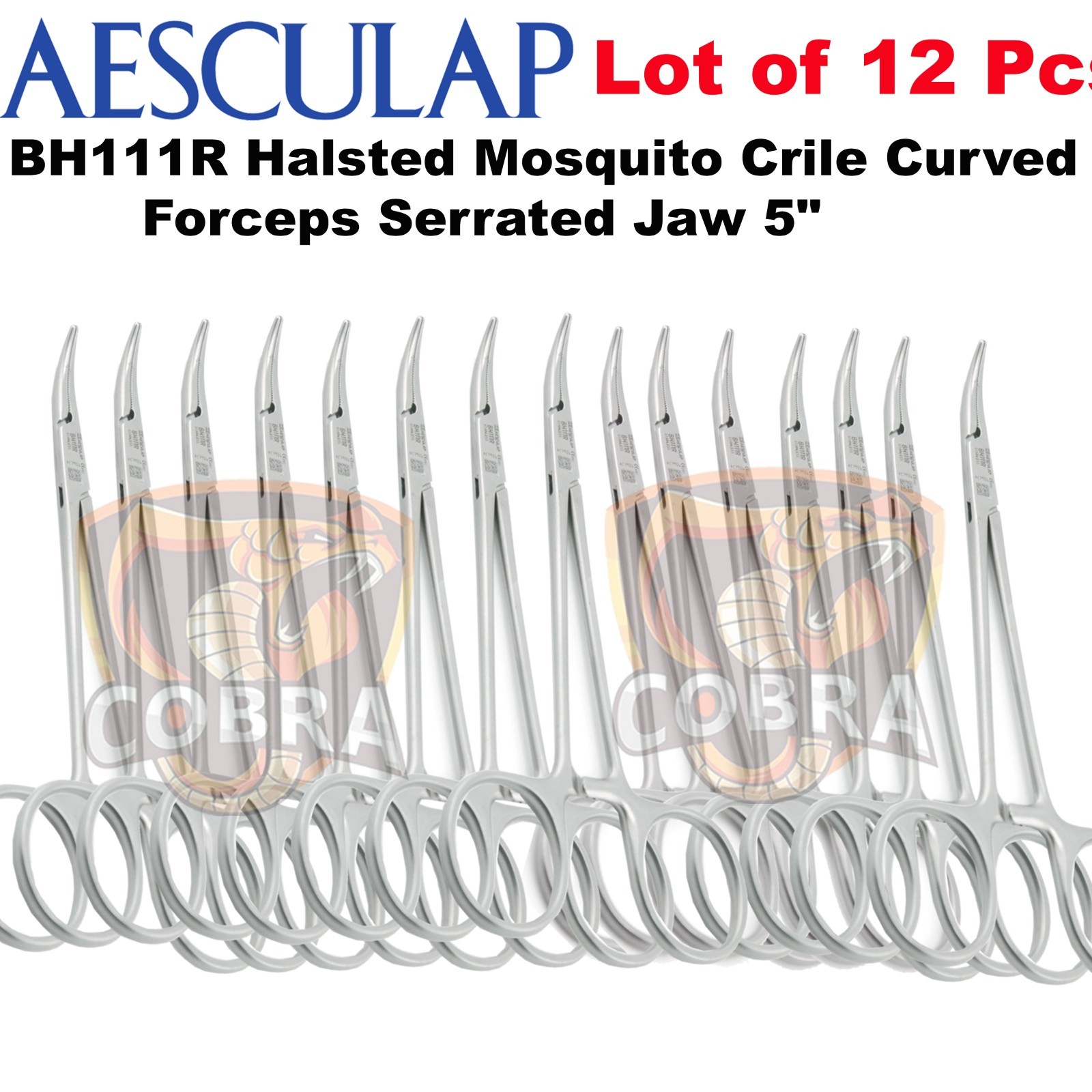 Lot of 12 Pcs AESCULAP BH111R Halsted Mosquito Crile Curved Delicate Forceps 5 Lot of 12 Pcs AESCULAP BH111R Halsted Mosquito Crile Curved Delicate Forceps 5