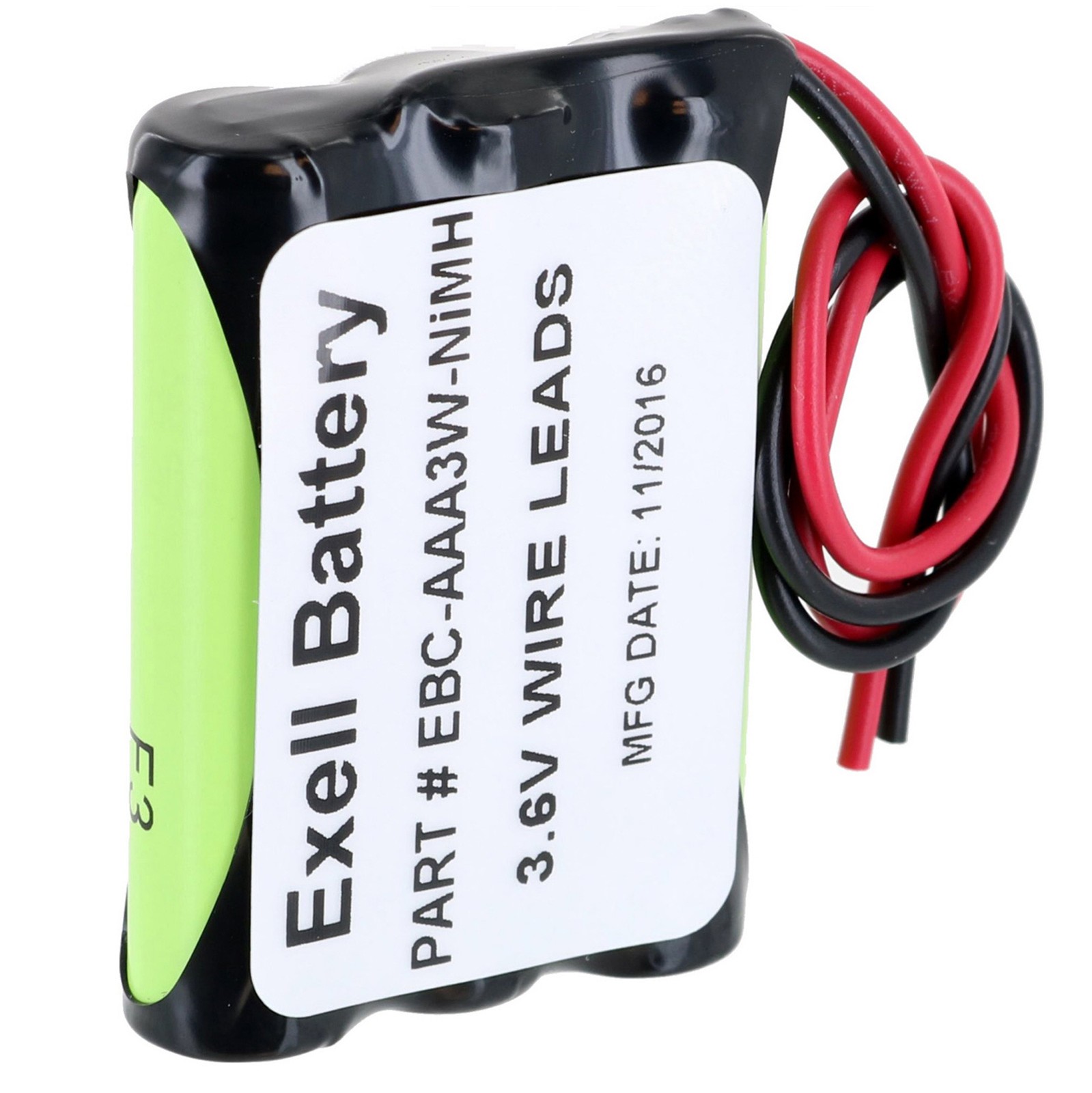 Exell Custom 3.6V 800mAh NiMH AAA Pack with 6.0\