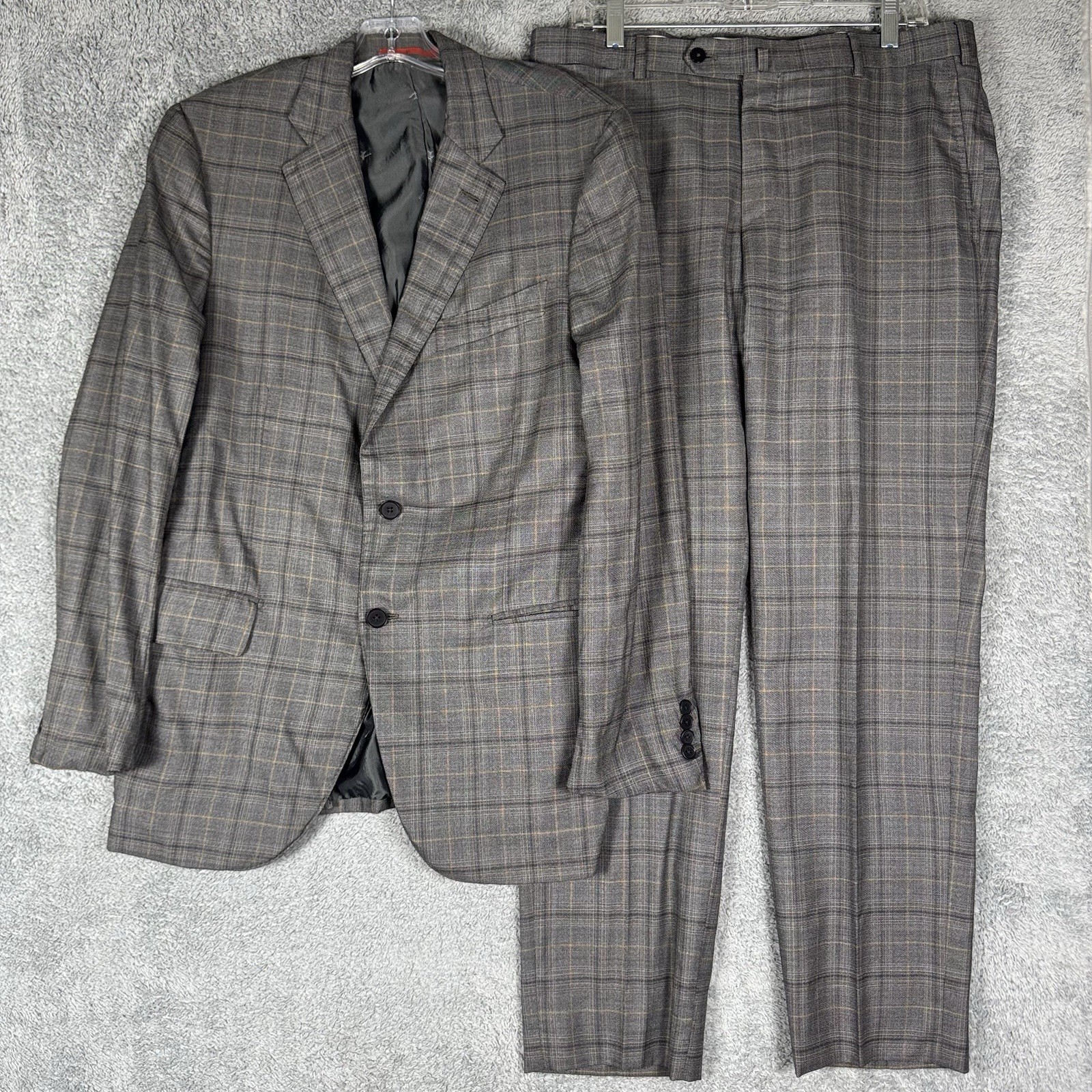 Isaia Napoli Suit Mens 40R EU 52 8R Base \'Sanita\' Wool Sartoria Super Soft Italy