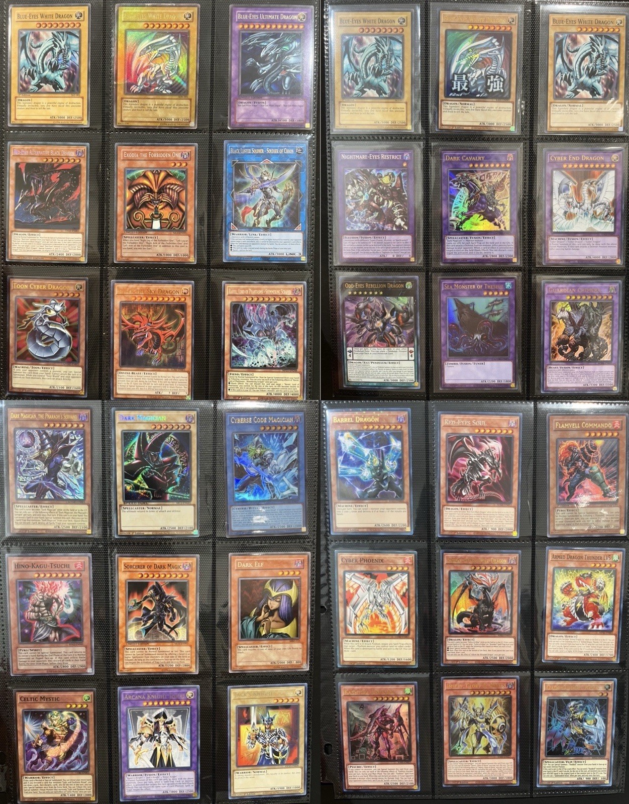 Huge 207 YuGiOh Vintage & Modern Binder Blue Eyes Dark Magician Exodia Red Eyes