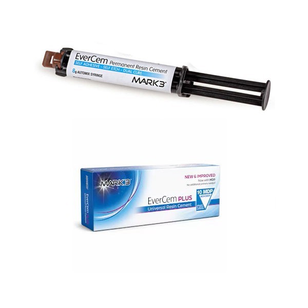 MARK3 EverCem Plus Permanent Resin Cement 8g Syringe & Tips