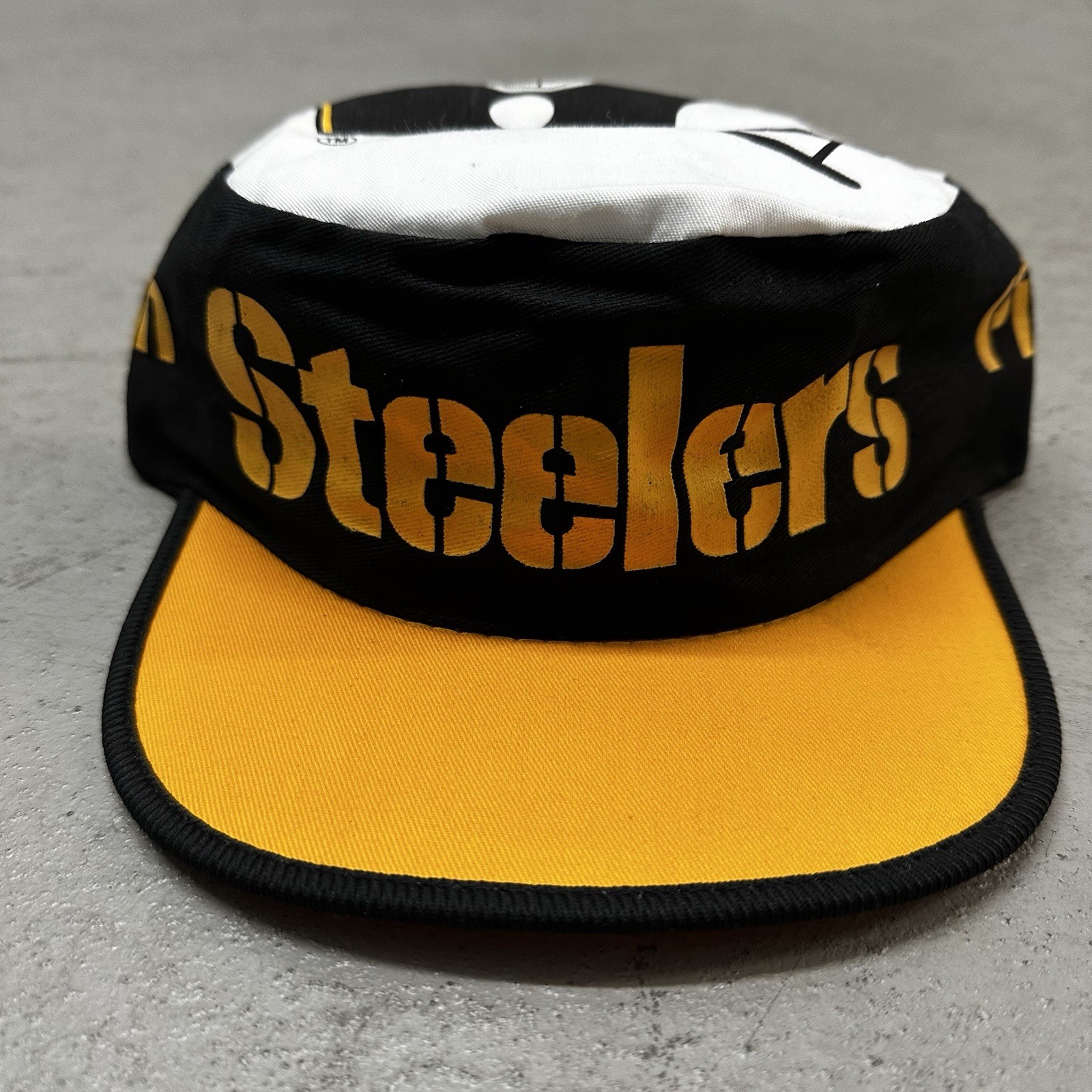Vintage Pittsburgh Steelers 1980s Painters Cap Hat Deadstock Cotton NFL Big Logo Vintage Pittsburgh Steelers 1980s Painters Cap Hat Deadstock Cotton NFL Big Logo