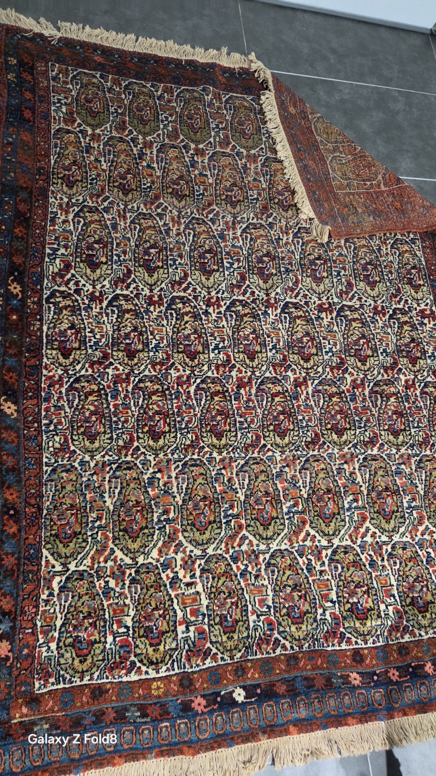 Rare Fine Antique Genuine Senneh Handmade Rug Paisley Boteh Design 