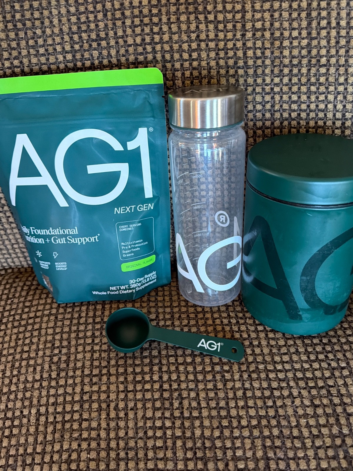 AG1 athletic greens 30 day Next Gen Original flavor with free canister, scoop AG1 athletic greens 30 day Next Gen Original flavor with free canister, scoop