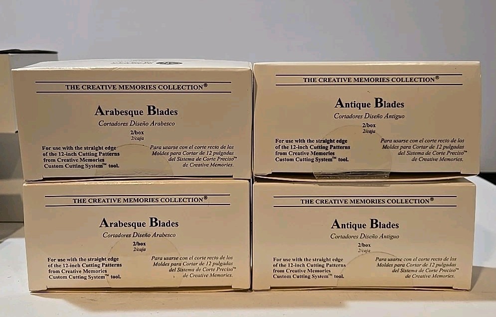 Creative Memories Antique & Arabesque Blades 2 boxes of 2 of each (4 boxes total Creative Memories Antique & Arabesque Blades 2 boxes of 2 of each (4 boxes total