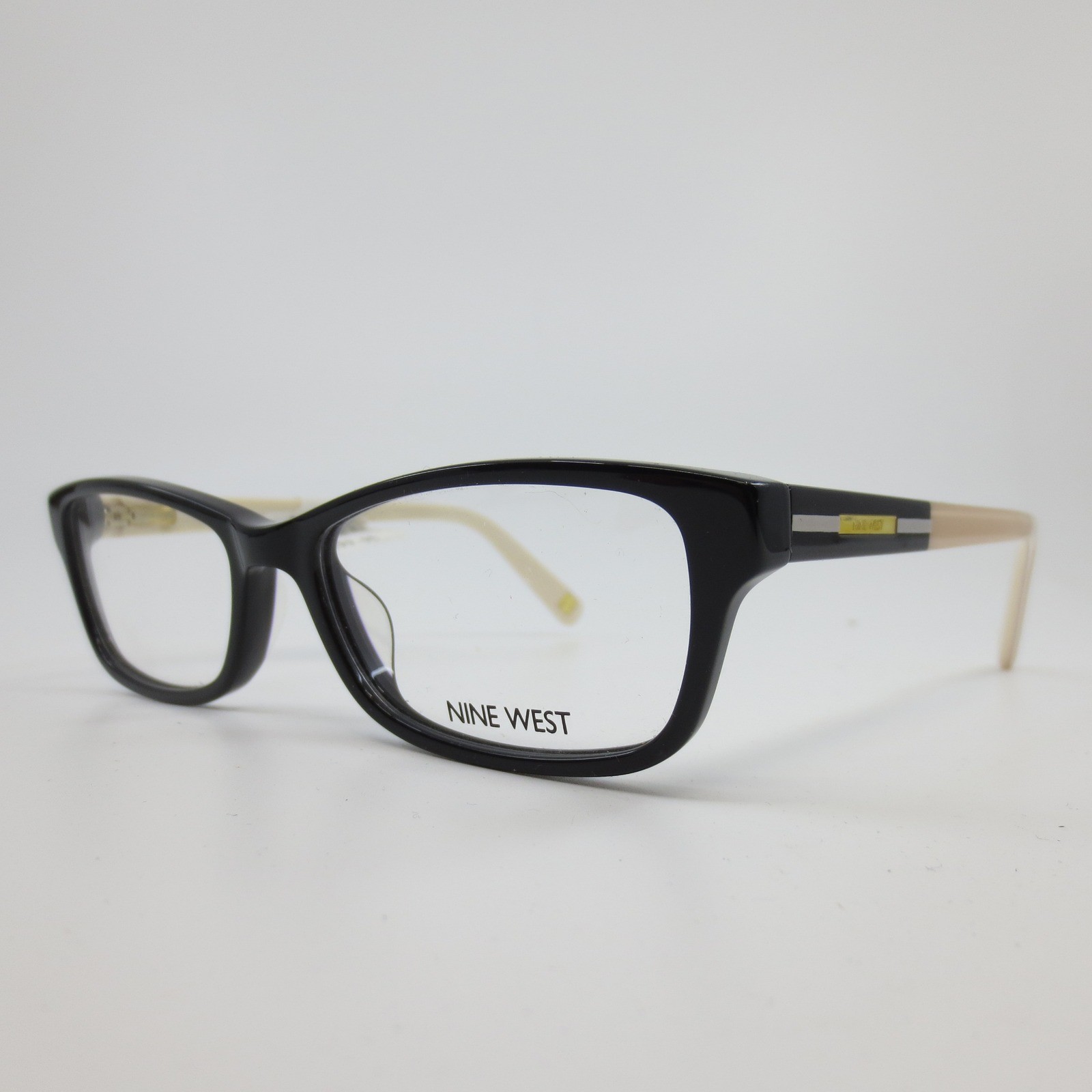 Nine West NW5134 001 Black Cream Rectangular Eyeglasses Frames 52-16-135 NEW Nine West NW5134 001 Black Cream Rectangular Eyeglasses Frames 52-16-135 NEW