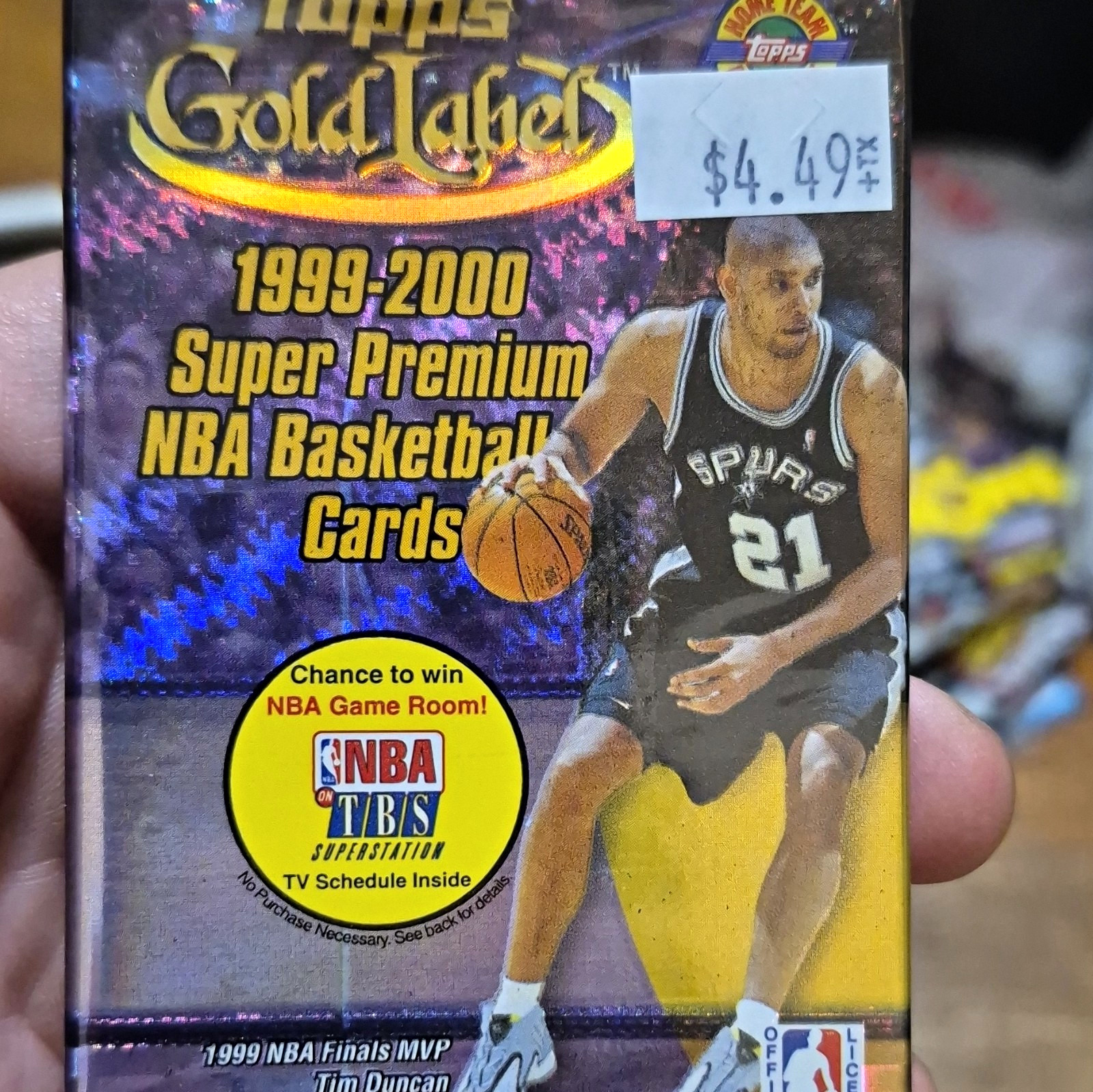 Topps Gold Label 1999-2000 NBA Basketball Pack 5 Cards Tim Duncan Spurs Topps Gold Label 1999-2000 NBA Basketball Pack 5 Cards Tim Duncan Spurs