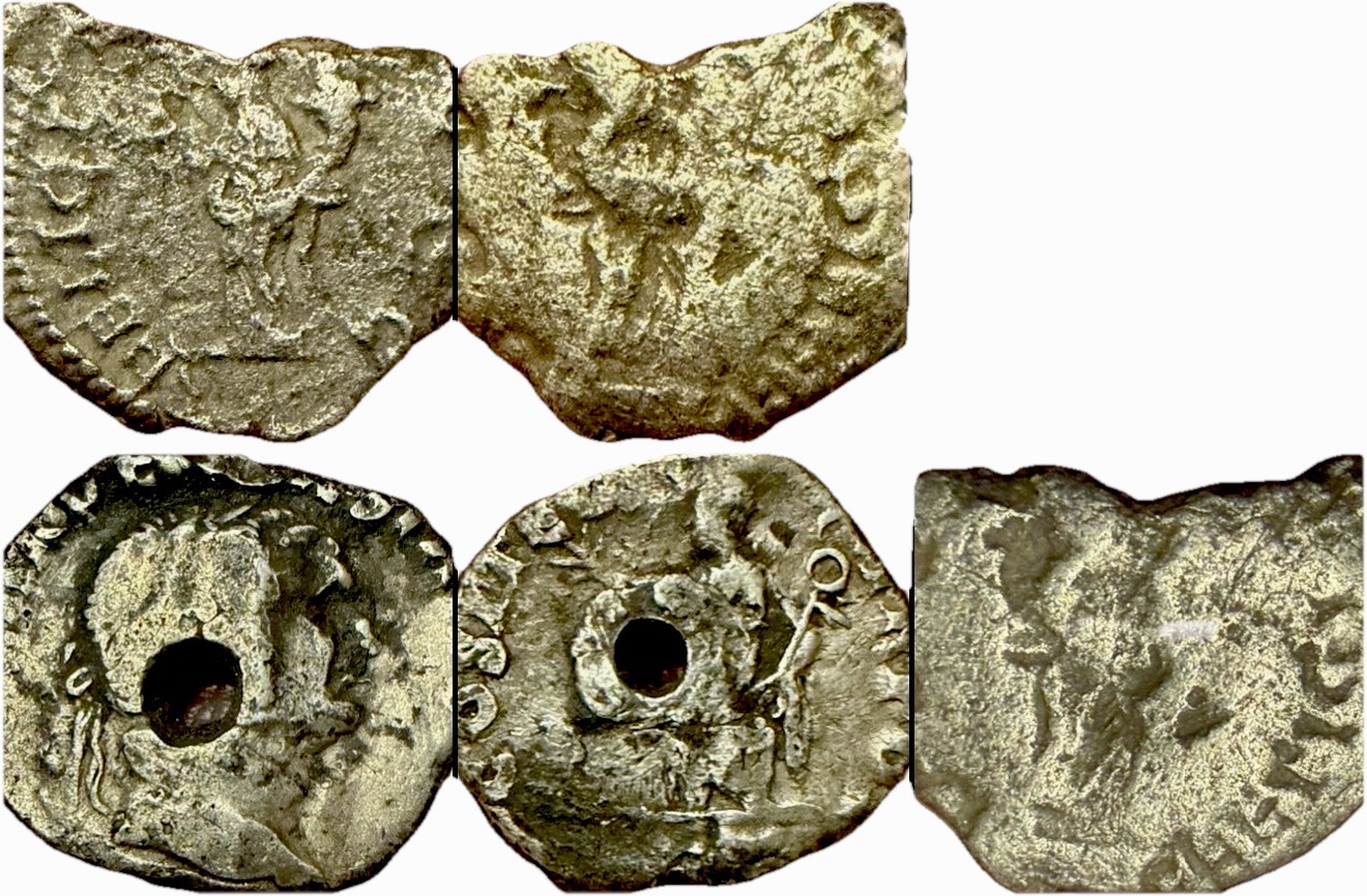 Rare Roman AR Denarius With Reverse Blockage Error & Holed AR Denarius (n=2) Rare Roman AR Denarius With Reverse Blockage Error & Holed AR Denarius (n=2)