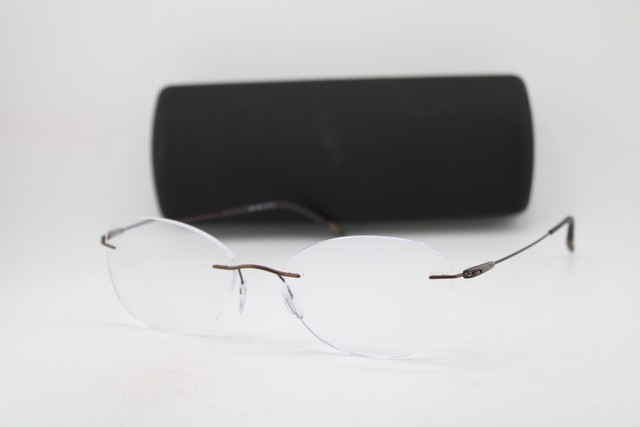 NEW SILHOUETTE 5500 70 6040 BROWN GUNMETAL TITANIUM AUTHENTIC EYEGLASSES 54-19