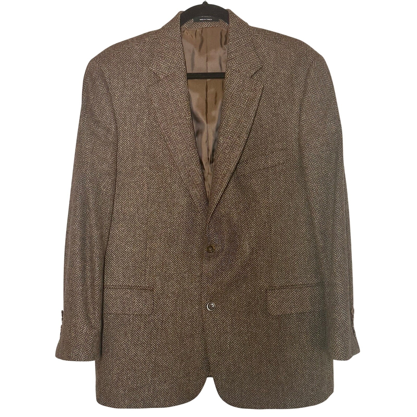 Vintage Bespoke Empire Montreal 42R Brown / Multi Wool Mens Blazer Sport Coat