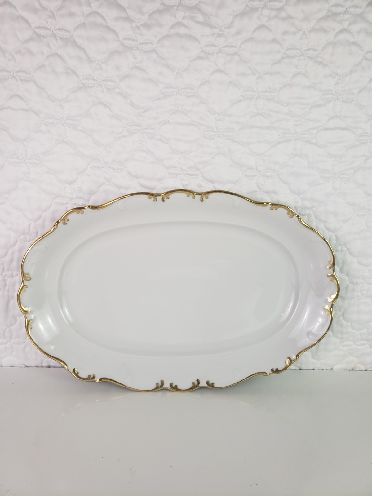 Schumann Arzberg Germany Golden Elegance Oval Platter Tray 14