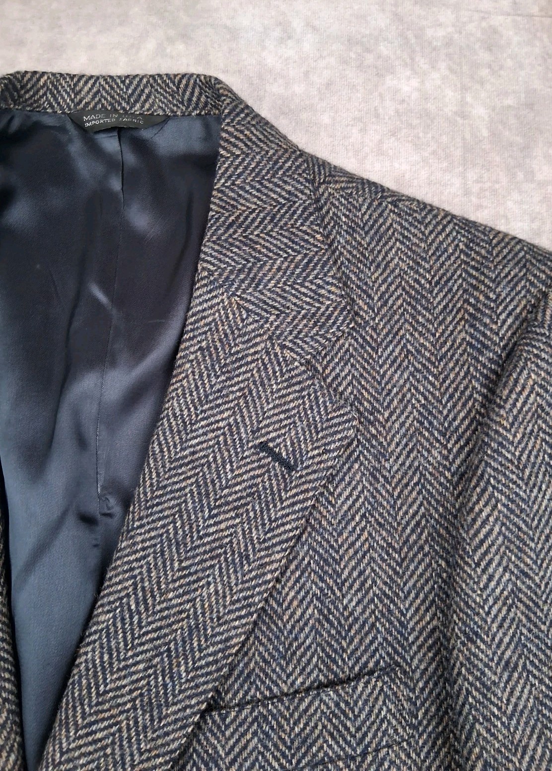 Vintage Polo University Club Sport Coat 40L Scottish Tweed Wool Herringbone USA