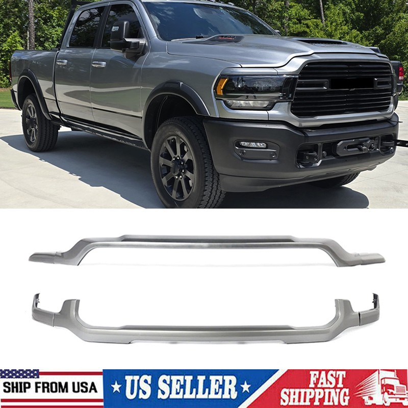 Billet Silver Front Upper+Lower Grille Molding Trim For 2019-2024 Ram 2500 3500