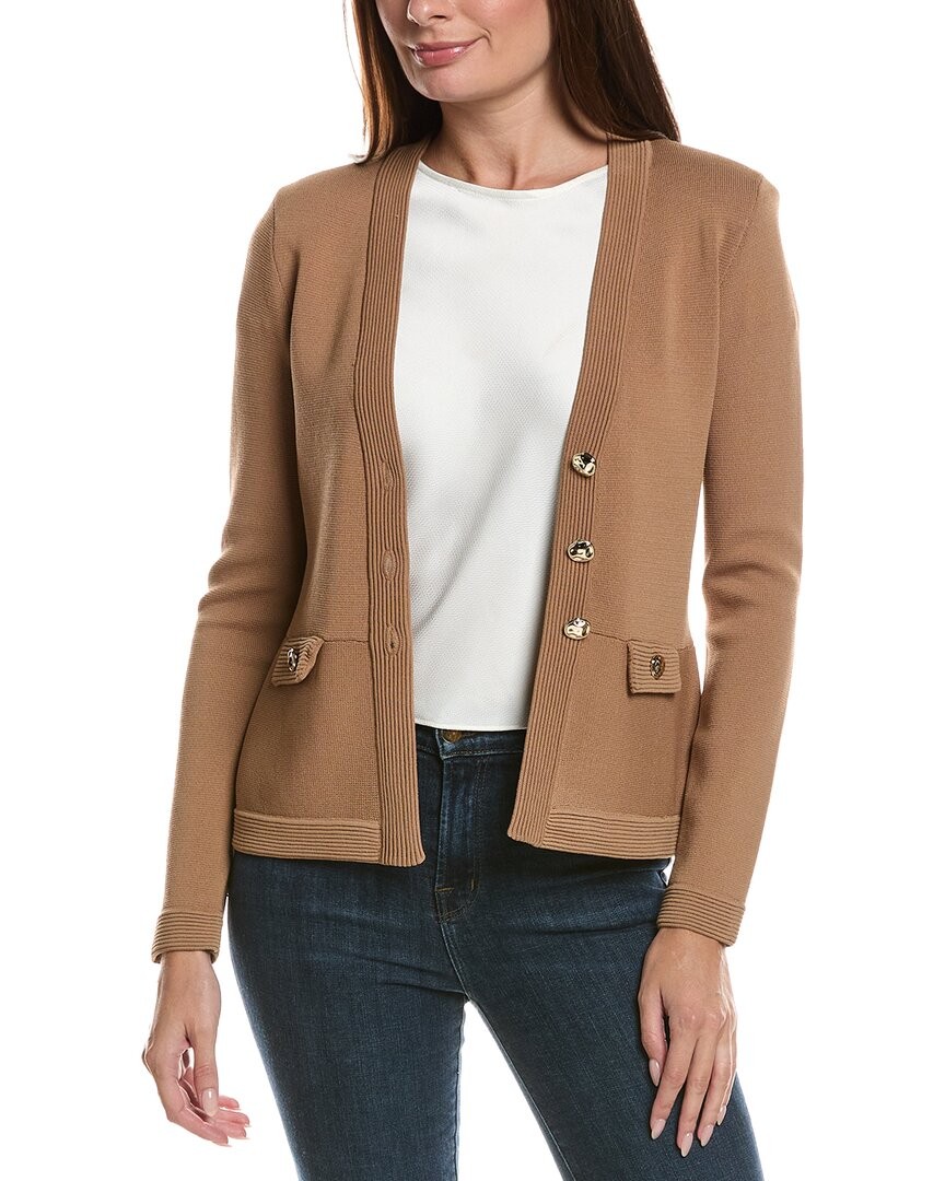 Elie Elie Tahari V-Neck Knit Suit Blazer Women's