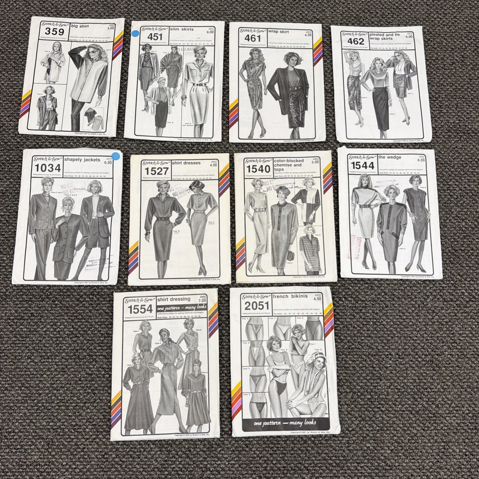10 Uncut Stretch And Sew Patterns By Ann Person