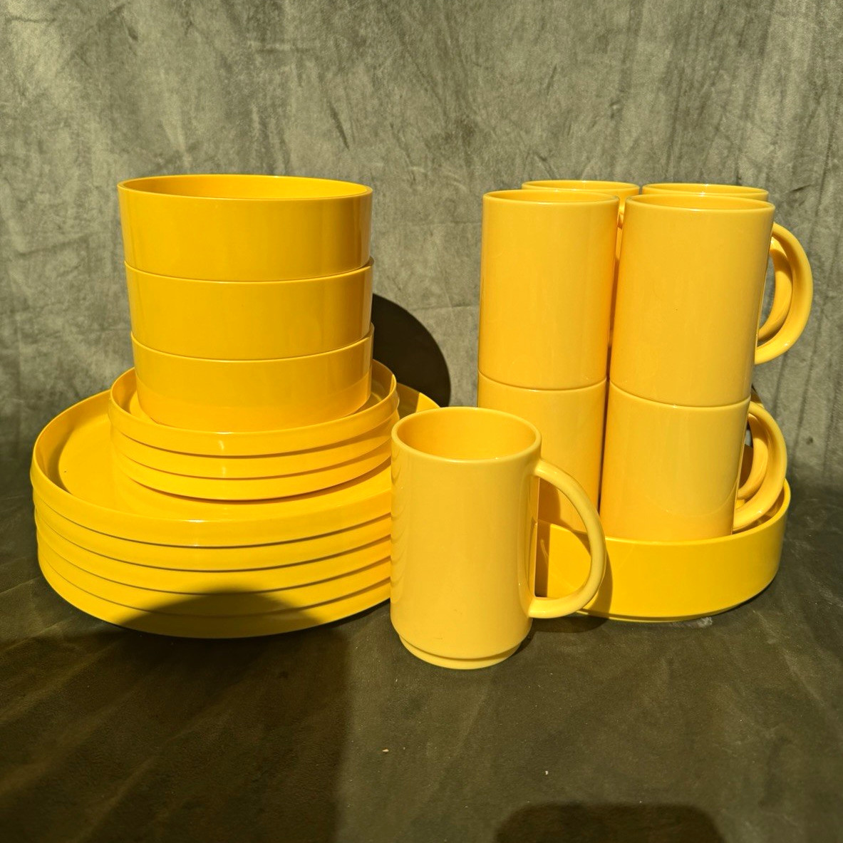 Vintage 1970s Yellow Oblique by PMC dishware Vintage 1970s Yellow Oblique by PMC dishware