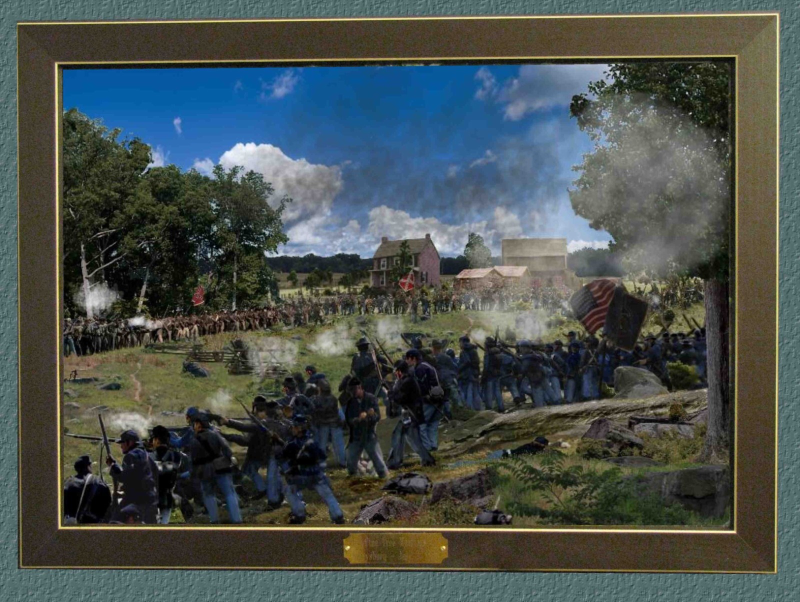 Gettysburg Print/Frame 118th Pa. Corn Exchange 7th South Carolina Giclee limited