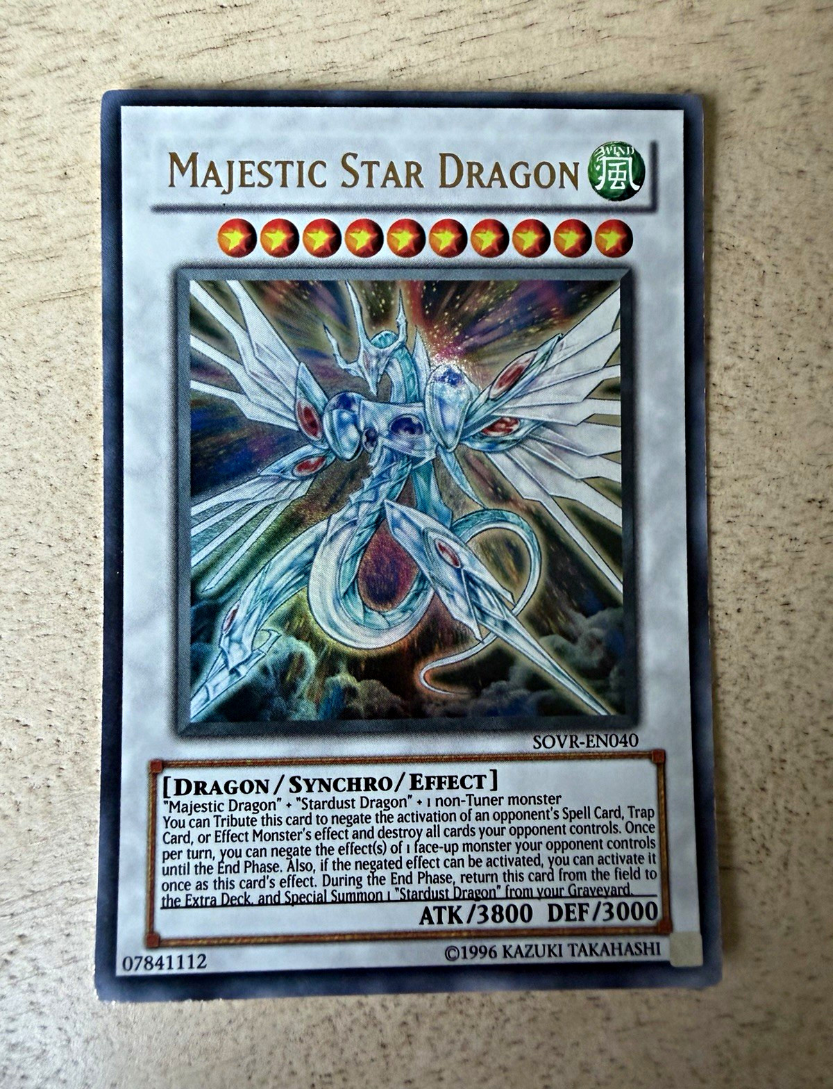 Yu-Gi-Oh Majestic Star Dragon SOVR-EN040 Ultra Rare Unlimited LP 