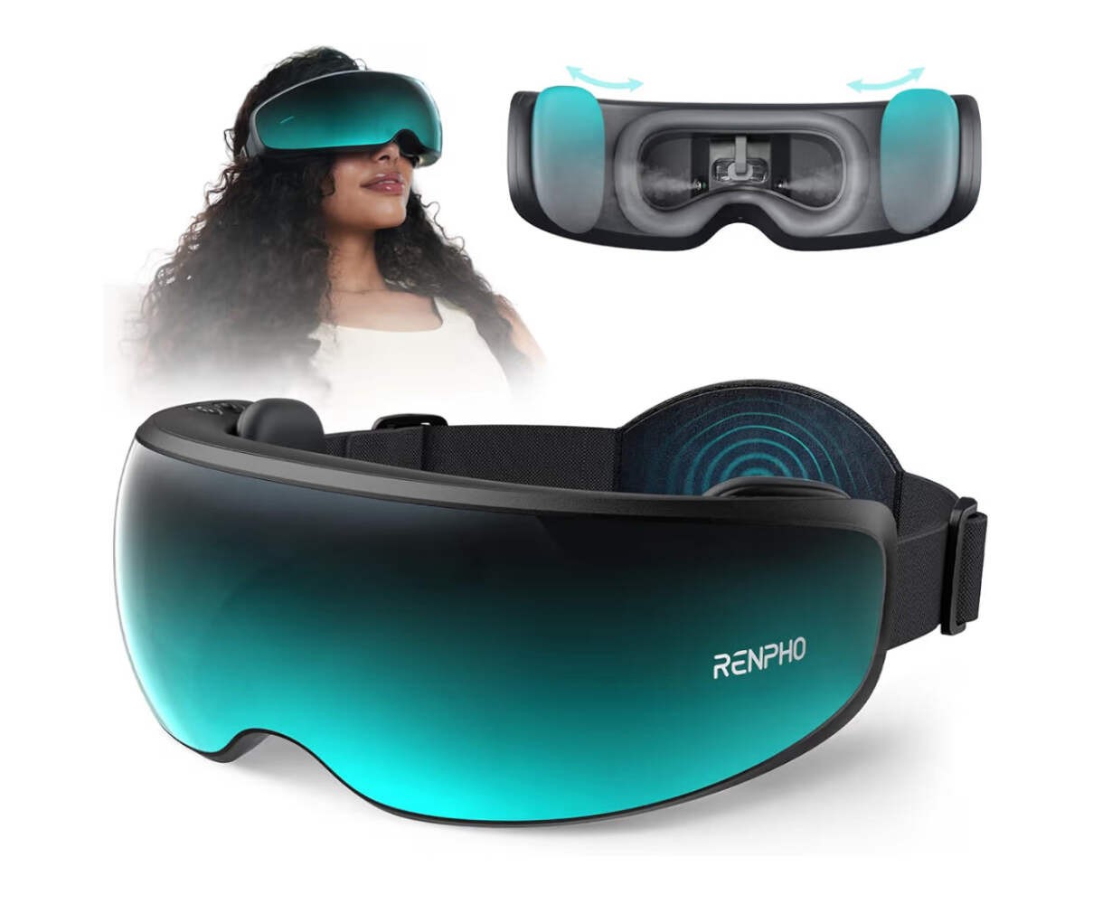 Eyeris Caligo Eye Massager w/ Mist & Temple Massager for Migraines,Head Circumfe