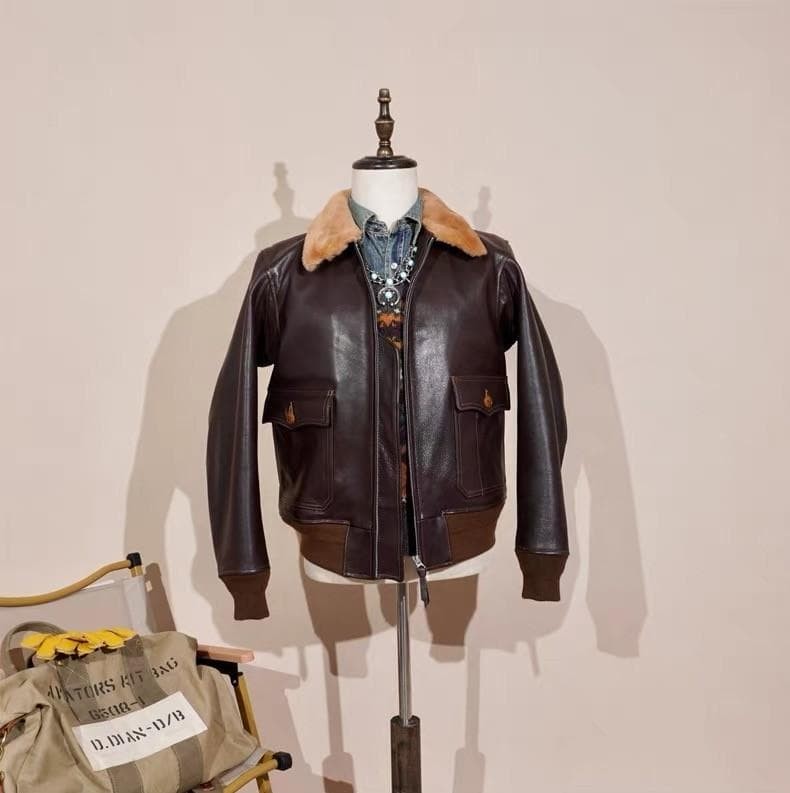 Eastman M-422A G-1 Flight Jacket 1.3mm Vegetable Tanned Cowhide Leather Dark Bro