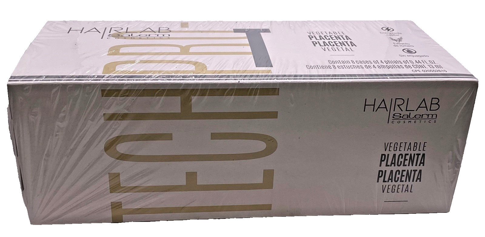 Salerm Cosmetics Hair Lab Vegetable Placenta, 8 cases of 4 phials, 0.44 oz each