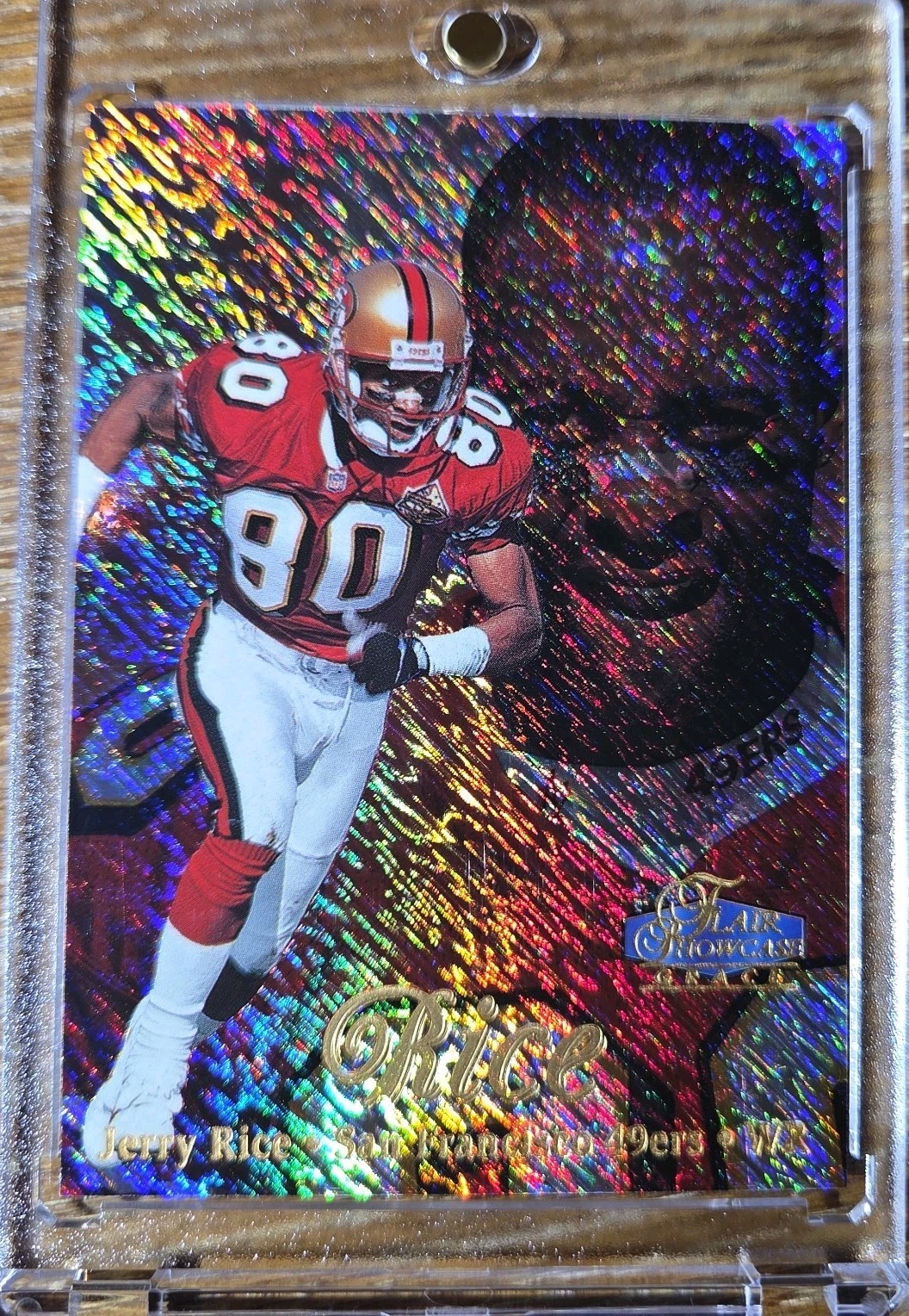 1998 Flair Showcase JERRY RICE RAINBOW REFRACTOR ROW 1 HOLO RARE 49ers - Mint 1998 Flair Showcase JERRY RICE RAINBOW REFRACTOR ROW 1 HOLO RARE 49ers - Mint