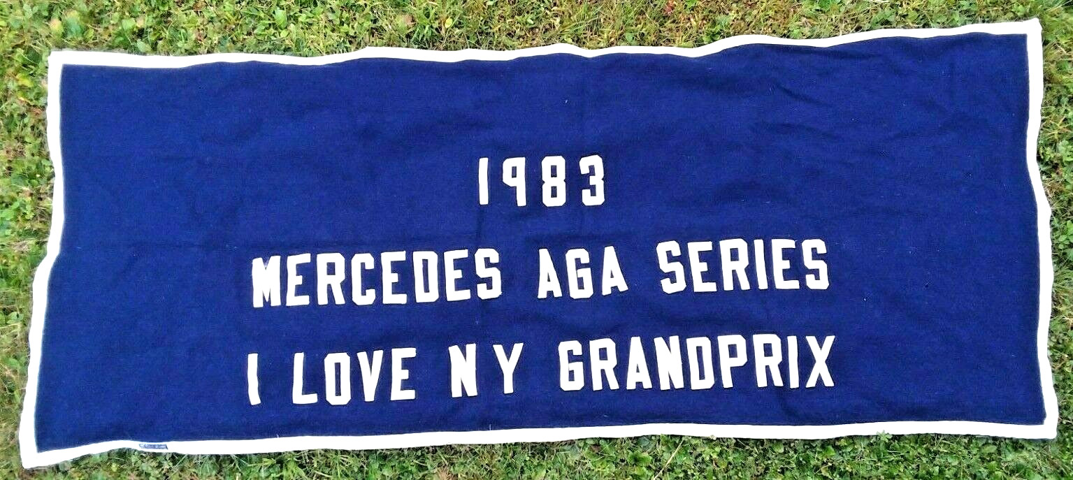 Vintage Horse Banner Racing Jumping 1983 I LOVE NEW YORK GRAND PRIX Lake Placid 