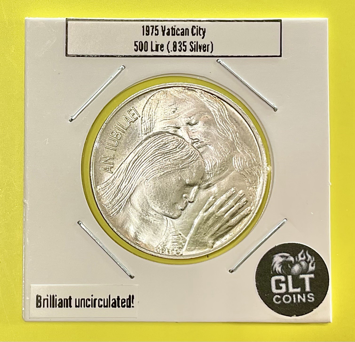 1975 Vatican 500 Lire Silver BU ✦ Anno Santo ✦ Pontefice Max ✦ Holy Year Coin