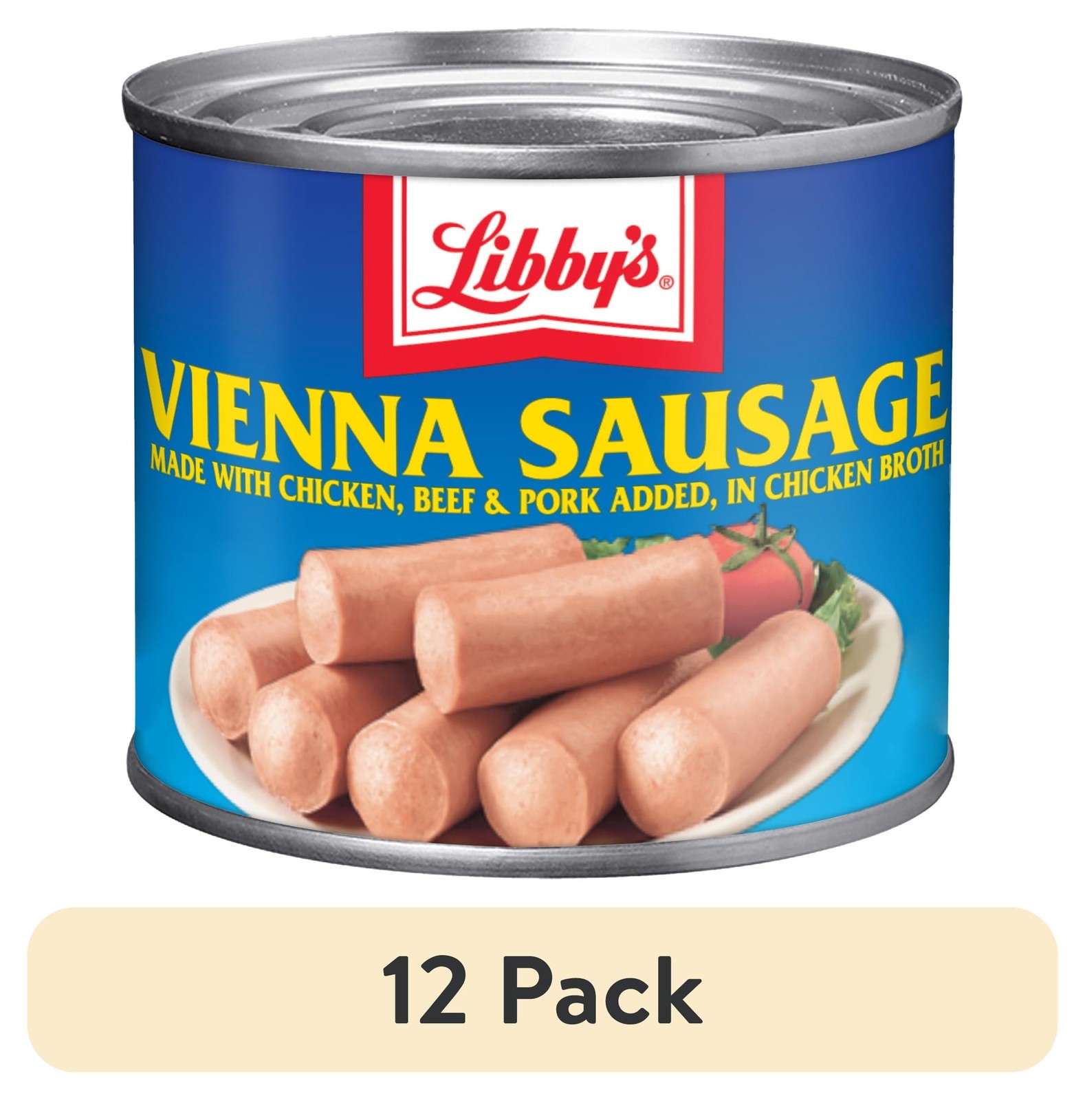 (12 pack) Libby\'s Vienna Sausage in Chicken Broth, 4.6 oz Can