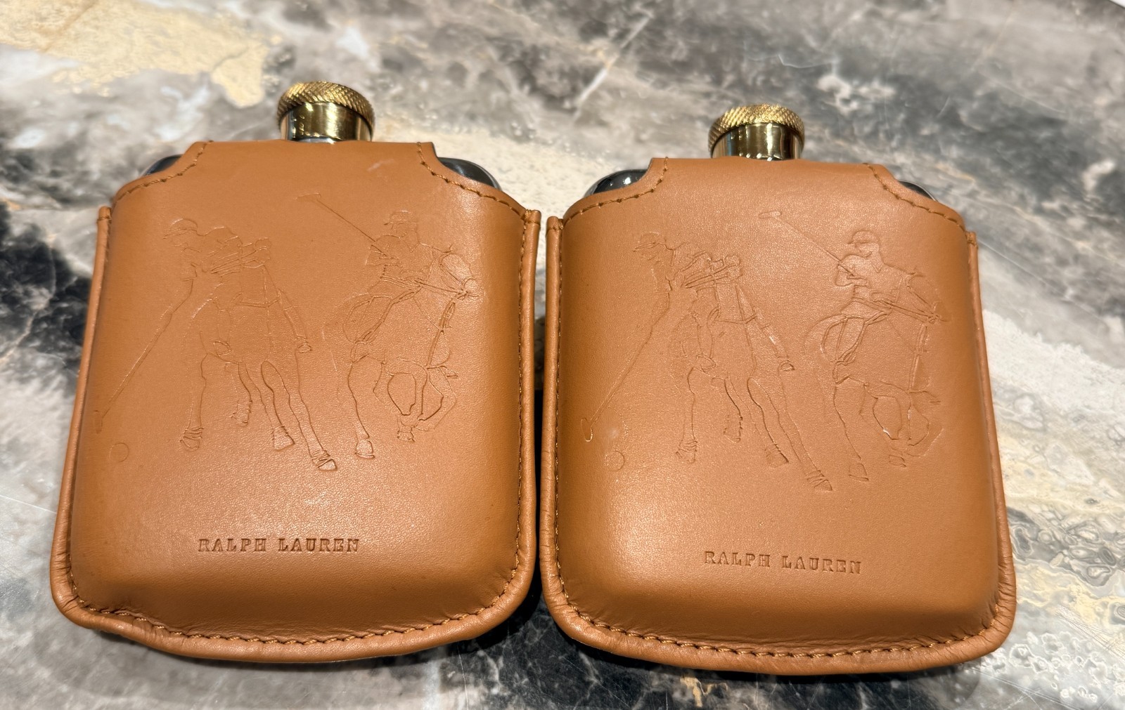 Two Ralph Lauren Home Garrett Two-Tone Flasks Two Ralph Lauren Home Garrett Two-Tone Flasks